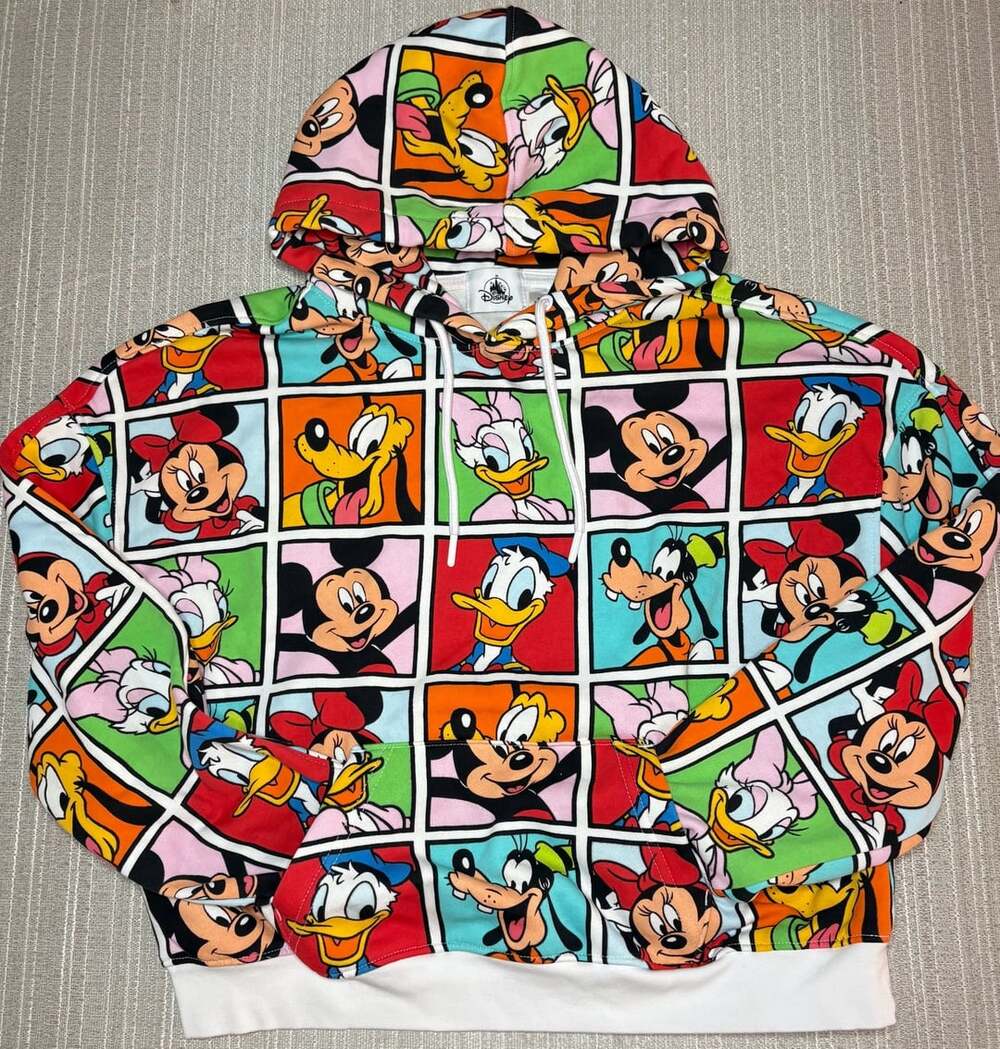 Disney Mickey & Friends Comic Panel Print Cropped Hoodie